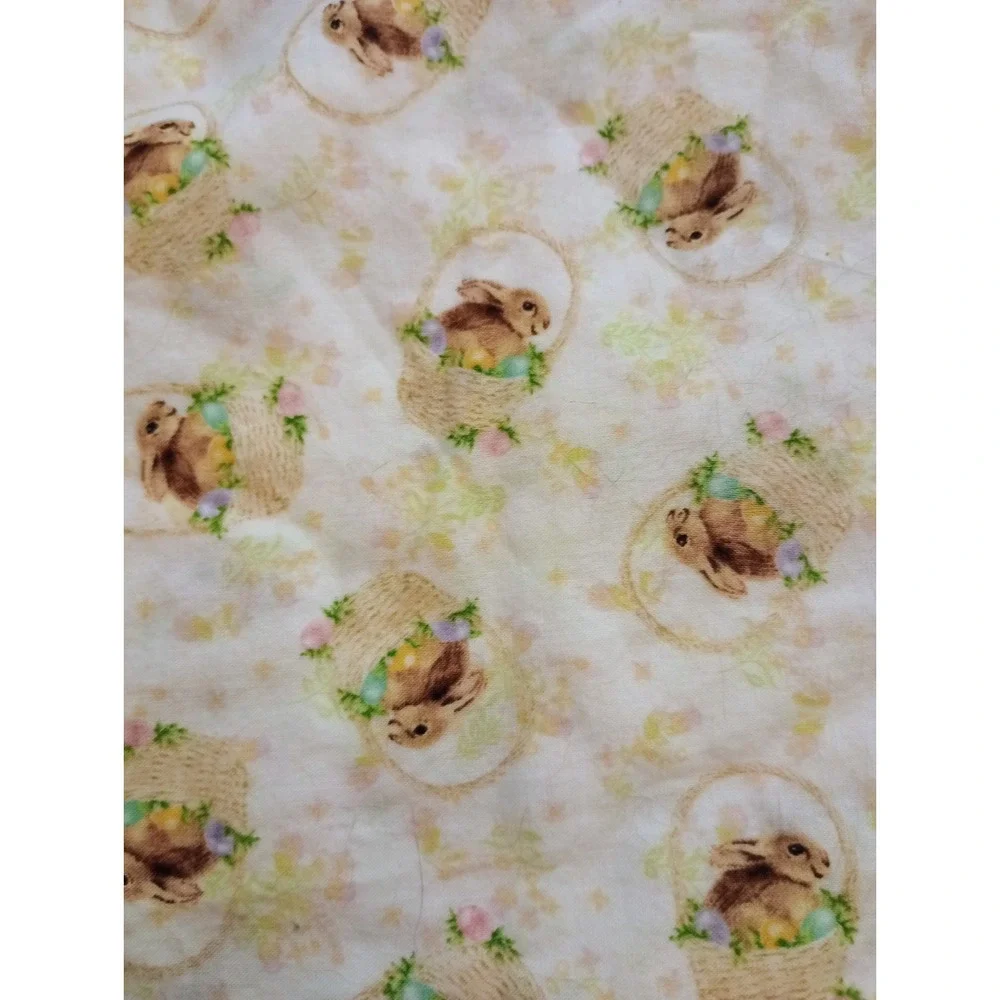 Handmade Easter Pillowcases Bunny Basket Eggs Pink Blue Edge Set Of 2 37